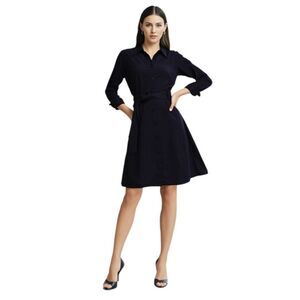 Kate Spade Black Button Down Front 3/4 Sleeve Shirt Dress Size 8
